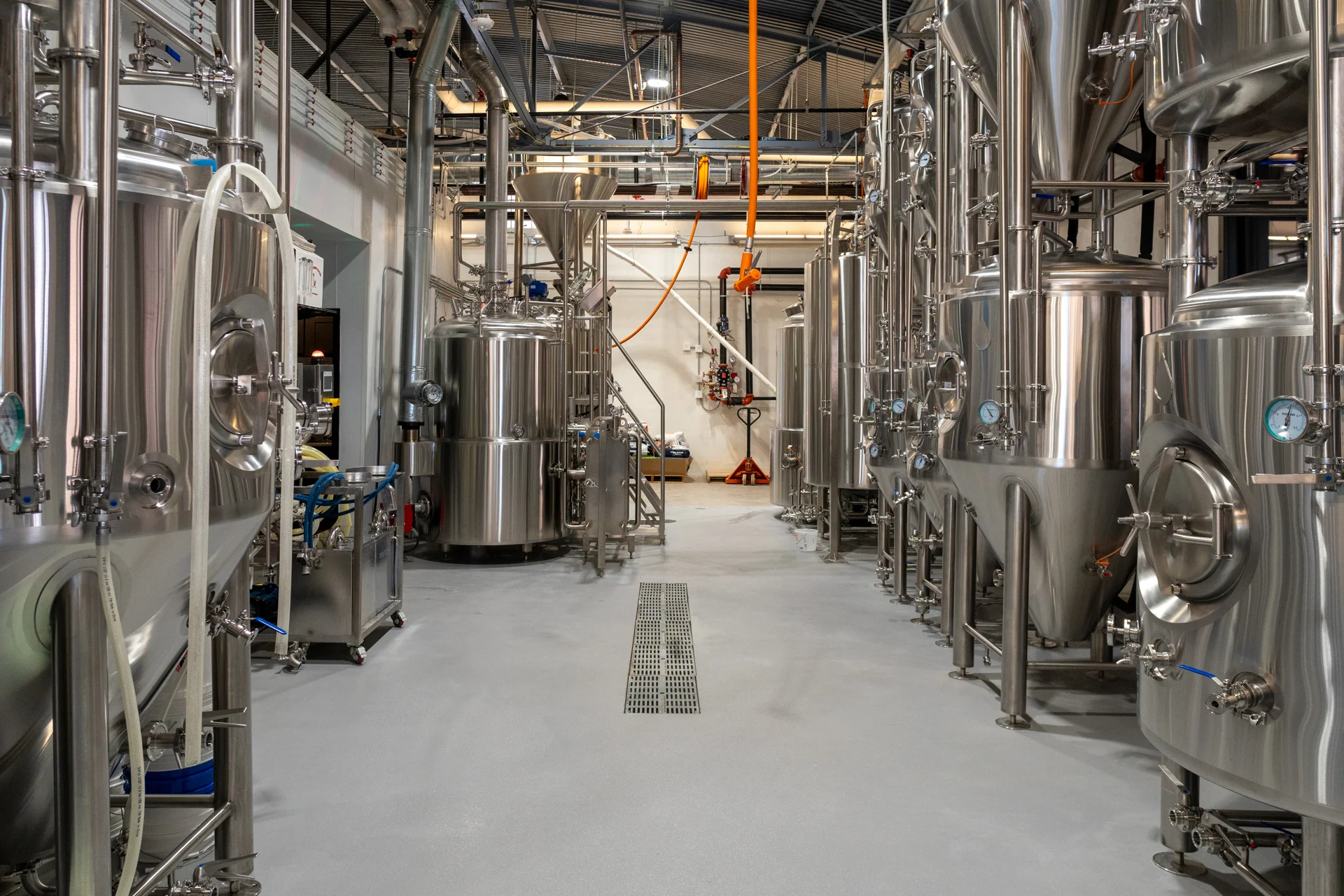 Brew tanks at Bird Creek Brewing