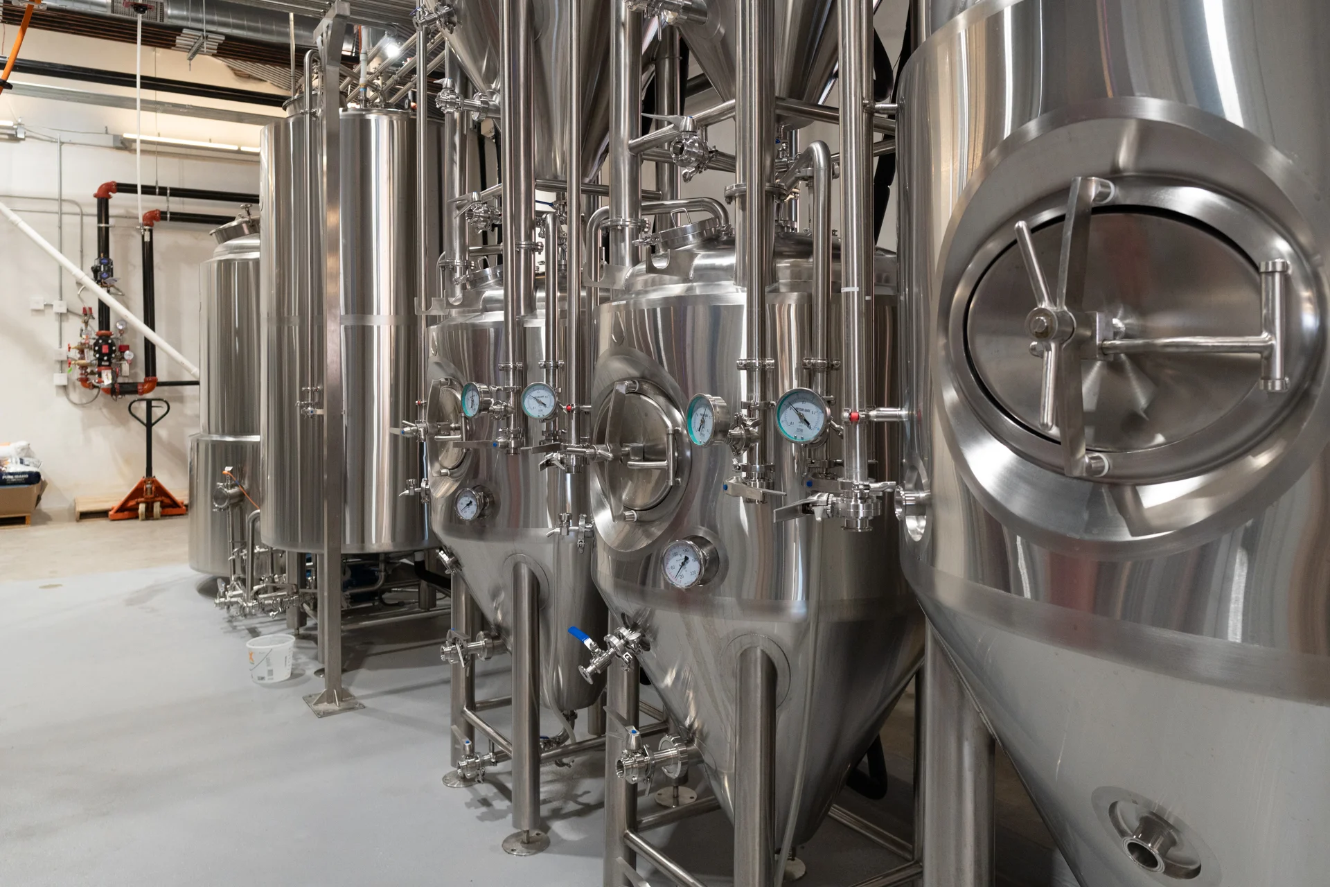 Fermentation tanks at Bird Creek Brewing